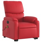vidaXL Fauteuil inclinable de massage électrique rouge similicuir