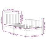 vidaXL Cadre de lit sans matelas noir 75x190 cm bois massif