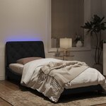 vidaXL Cadre de lit avec lumières LED noir 90x190 cm velours