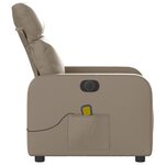 vidaXL Fauteuil de massage inclinable électrique cappuccino similicuir