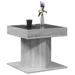 vidaXL Table basse avec LED sonoma gris 50x50x45 cm bois d'ingénierie
