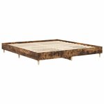 vidaXL Cadre de lit sans matelas chêne fumé 200x200 cm bois ingénierie