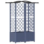vidaXL Lit Élevé avec Treillis et Toit Gris 122 x 40 x 138 cm PP