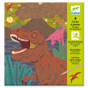 Djeco DJ09726 - Cartes à gratter - Le règne des dinosaures