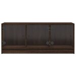 vidaXL Meuble TV avec portes en verre chêne marron 102x37x42 cm