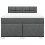 vidaXL Sommier à lattes de lit avec matelas Gris foncé 140x190cm Tissu
