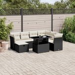 vidaXL Salon de jardin 8 Pièces avec coussins noir résine tressée
