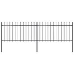 vidaXL Clôture de jardin avec dessus en lance Acier 3 4 x 1 m Noir
