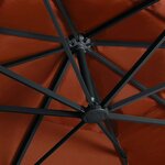 vidaXL Parasol de jardin en porte-à-faux avec lumières LED terre cuite