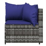 vidaXL Canapés d'angle de jardin et coussins 2 Pièces gris résine tressée