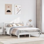 vidaXL Cadre de lit avec tête de lit sans matelas blanc 120x190 cm