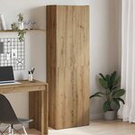 vidaXL Buffet haut chêne artisanal 60x32x190 cm bois d'ingénierie
