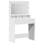 vidaXL Coiffeuse avec étagère Blanc 79 x 41 x 135 cm Bois d'ingénierie
