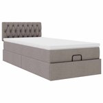 vidaXL Cadre de lit ottoman avec matelas taupe 80x200 cm tissu