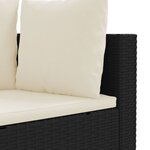 vidaXL Salon de jardin 3 Pièces avec coussins noir résine tressée