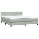 vidaXL Sommier à lattes de lit et matelas et LED gris clair 180x210cm velours