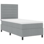vidaXL Lit à ressorts avec matelas Gris clair 100 x 200 cm tissu