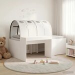 vidaXL Cadre de lit avec tunnel 3 Pièces Blanc Bois d'ingénierie