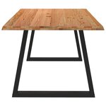 vidaXL Table à manger avec bord naturel 180x100x74cm bois massif chêne
