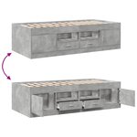 vidaXL Lit de jour avec tiroirs sans matelas gris béton 90x190 cm