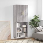 vidaXL Buffet haut Sonoma gris 69 5x34x180 cm Bois d'ingénierie