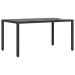 vidaXL Ensemble à manger de jardin et coussins 5 Pièces noir rotin verre