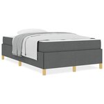 vidaXL Lit à ressorts avec matelas Gris foncé 120 x 190 cm tissu