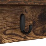 vidaXL Porte-manteau mural avec étagère Chêne fumé 80 x 10.5 x 18 cm