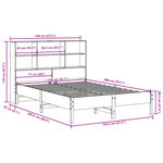 vidaXL Lit bibliothèque sans matelas 140x200 cm bois massif de pin