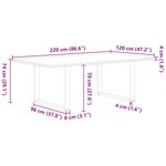 vidaXL Table à manger marron clair bois de chêne massif rectangulaire