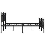 vidaXL Cadre de lit métal avec tête de lit/pied de lit noir 140x190 cm