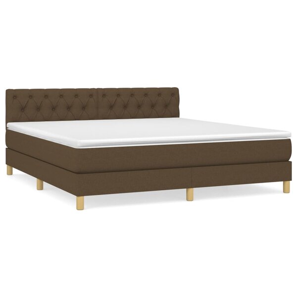 vidaXL Sommier à lattes de lit avec matelas Marron foncé 160x200 cm