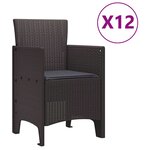 vidaXL Ensemble de salle à manger pour jardin 13 Pièces Marron