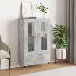 vidaXL Buffet haut gris béton 69 5x31x115 cm bois d'ingénierie