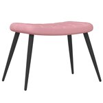 vidaXL Chaise de relaxation avec tabouret Rose Velours