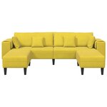vidaXL Canapé en velours avec coussin 3 Pièces Jaune 208 cm Velours