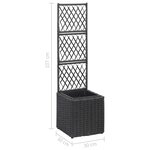 vidaXL Lit surélevé en treillis 1 pot 30x30x107cm Résine tressée Noir