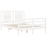 vidaXL Cadre de lit sans matelas blanc bois massif