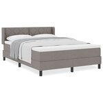 vidaXL Lit ressort avec matelas - taupe  140 x 200 cm  tissu