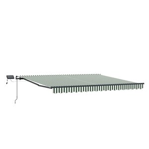 vidaXL Auvent Rétractable Vert et blanc 450 ×300 cm tissu