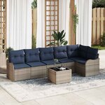 vidaXL Ensemble de canapé de jardin Gris polyrotin
