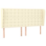vidaXL Tête de lit avec oreilles Crème 163x23x118/128 cm Similicuir