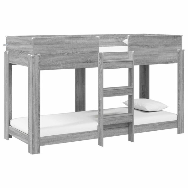 vidaXL Lit Superposé pour Enfants Gris Sonoma 75 x 190 cm
