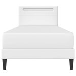 vidaXL Cadre de lit avec bandes LED Blanc 90 x 190 cm Simili cuir