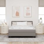 vidaXL Lit à ressorts avec matelas avec LED Taupe 160 x 200 cm tissu