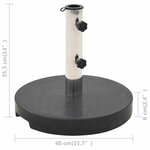 vidaXL Socle de parasol Granite 20 kg Rond Noir