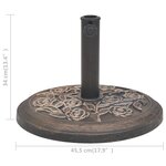 vidaXL Socle de parasol Résine Rond Bronze 9 kg