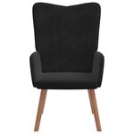 vidaXL Chaise de relaxation avec repose-pied Noir Velours