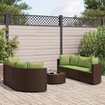 vidaXL Salon de jardin avec coussins 7 Pièces marron résine tressée