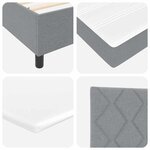 vidaXL Lit à ressorts avec matelas Gris clair 140 x 190 cm tissu
